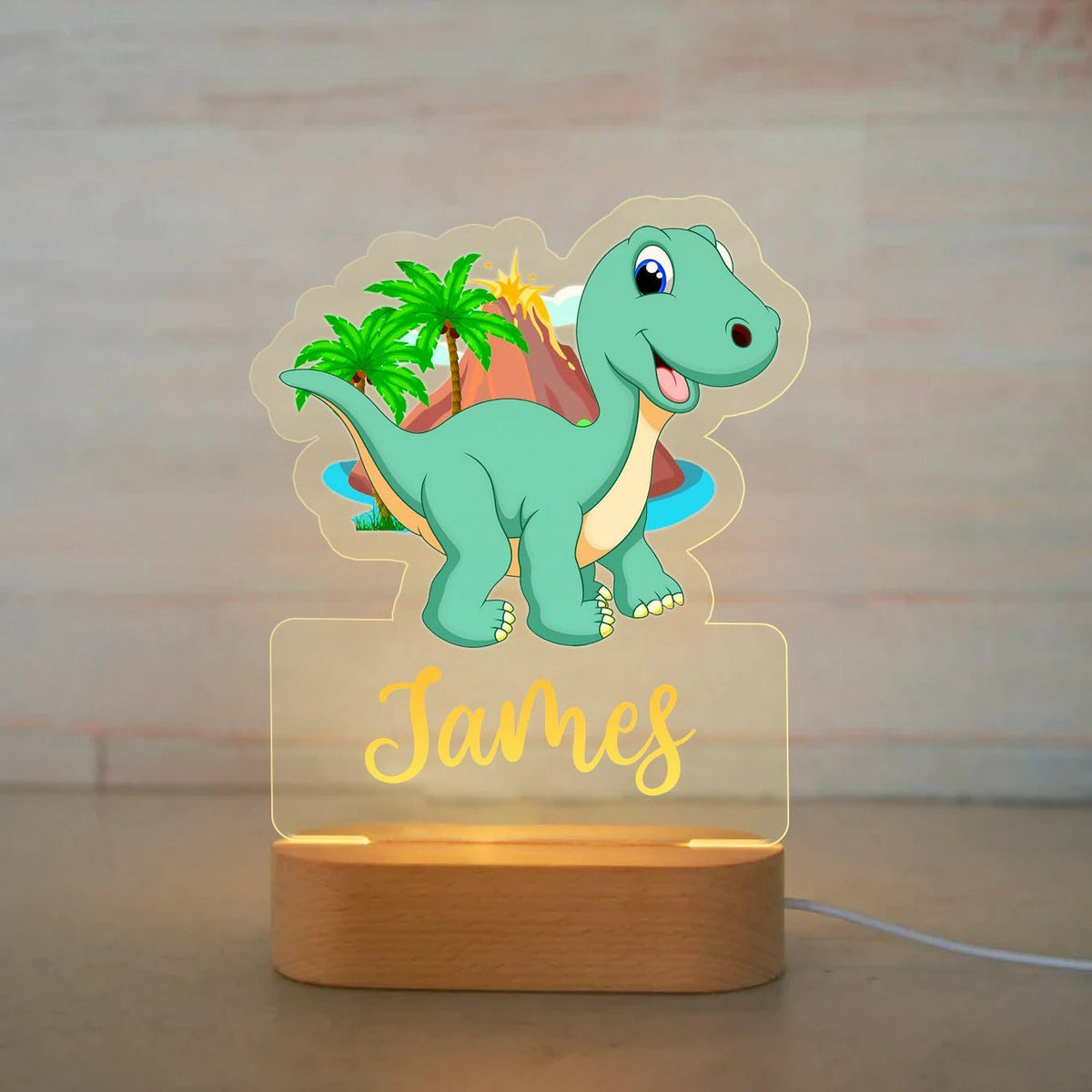 Personalized USB NightLight Custom Name Acrylic Lamp Animal Design