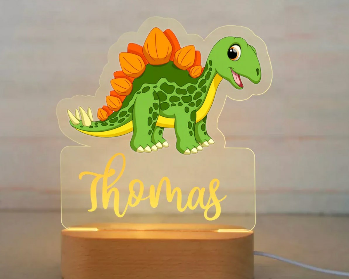 Personalized USB NightLight Custom Name Acrylic Lamp Animal Design