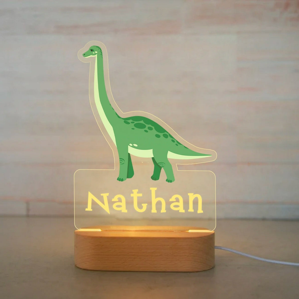 Personalized USB NightLight Custom Name Acrylic Lamp Animal Design