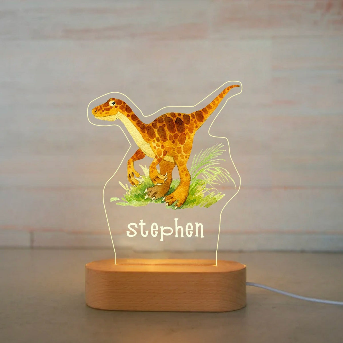 Personalized USB NightLight Custom Name Acrylic Lamp Animal Design