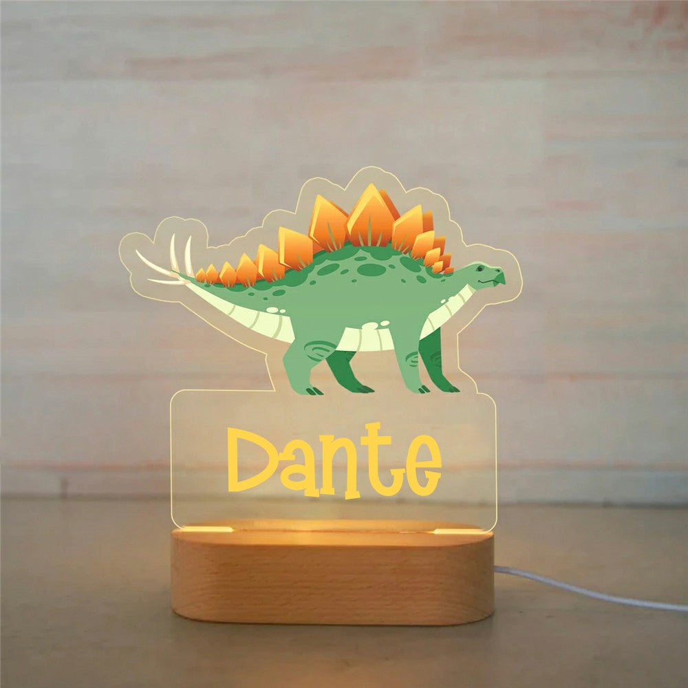 Personalized USB NightLight Custom Name Acrylic Lamp Animal Design