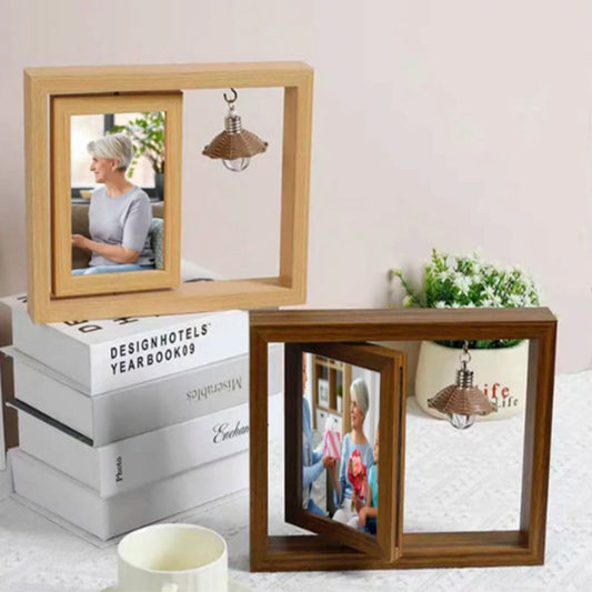 Personalized Wooden Photo Frame With Lamp Bulb