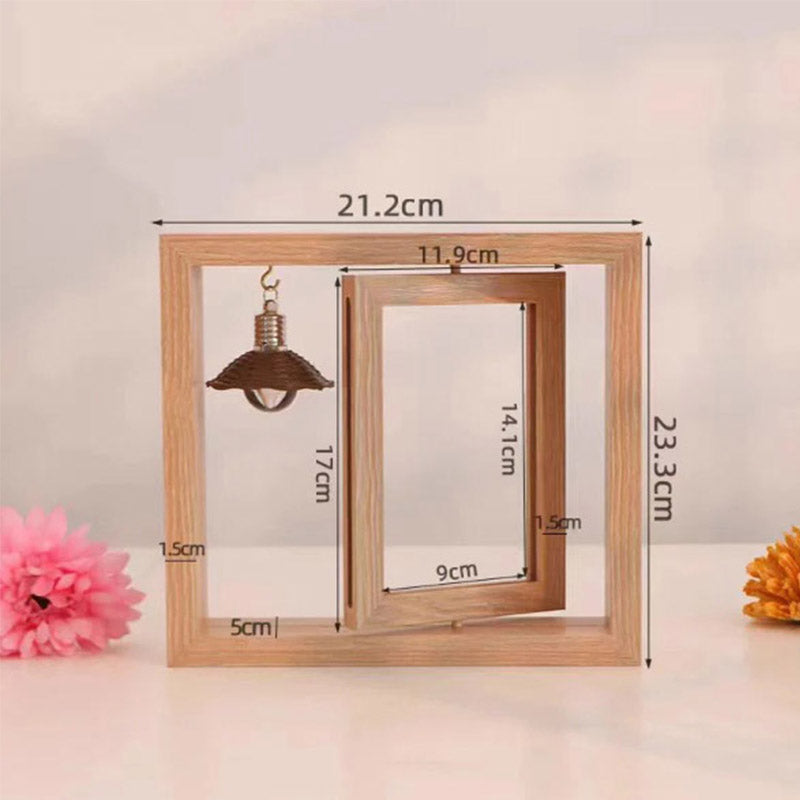 Personalized Wooden Photo Frame With Lamp Bulb
